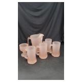 Tiara Frosted Pink Glassware