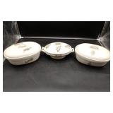 3 Ceramic Covered Turnies.