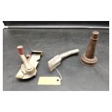 Vintage Can Opener & 2 Oil Spouts.