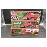 3 Coca Cola Racing Car Carriers With Box.