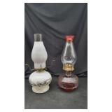 2 Oil Lanterns With Globes