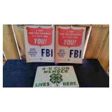 4-H Meatal Sign & 2 Paper Signs