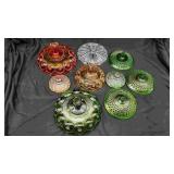 Assortment Of Glass Lids. Some Are Moon & Star.