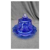 Cobalt Blue Butter Dish.