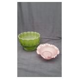 Frosted Green & Purple Fruit Bowl