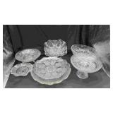 Clear Cut Glass Candy Dishes & Misc.