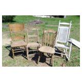 3 Kitchen Chairs & 1 Rocking Chair
