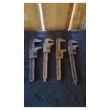 4 Vintage Pipe Wrenches