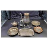 Silver plated items.