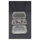 3 Clear Refrigerator Dish Lids.