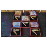 5 Folding Knives W/Case