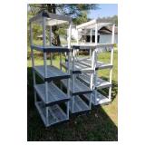 4 Plastic Shelving Units.