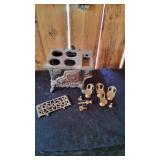 Cast Iron Crescent Toy Stove & Misc.