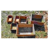 6 Wooden Boxes
