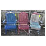 3 Wrought Iron Deck Chairs