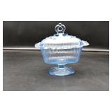 Blue Indian Glass Candy Dish