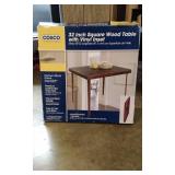 Cosco 32" Square Wooden Table W/Vinyl Insert