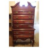 Cherry 6 Drawer High Boy Dresser