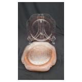 4 Pink Madrid Dinner Plates.