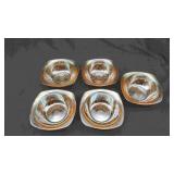 5 Flora Gold Dessert Bowls.