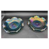 2 Blue Carnival Plates.