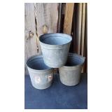 3 Galvanized Buckets