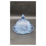 Lite Blue Thistle Pattern Butter Dish.