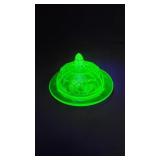 Uranium Round Lidded Butter Dish.