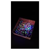 Quart Jar of Marbles in Blue Atlas Jar