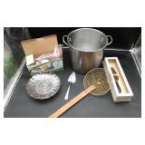 Aluminum Cooking Pot W/Misc. Kitchen Items