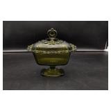 Green Indian Glass Candy Dish