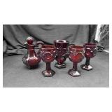Avon "Cape Cod" Ruby Red Glassware