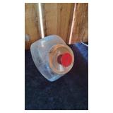 Old Store Glass Jar W/Metal Lid