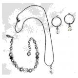 Emily Ray Sterling & Beaded Necklace, Bracelet and