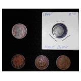 1845 Half Dime, Indian Head Pennys,