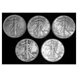 6 United States Walking Liberty Half Dollar