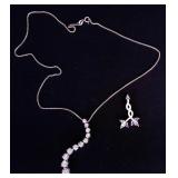 Sterling Silver and CZ Journey Pendent 18" Sterli