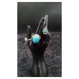 3 Turquoise Rings, various Sizes