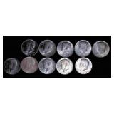 1964 Kennedy Half Dollars, x10