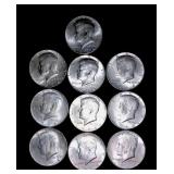 1964 Kennedy Half Dollars, x10