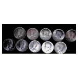 1964 Kennedy Half Dollars, x10