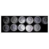 1964 Kennedy Half Dollars, x11
