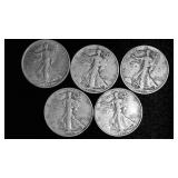 8 United States Walking Liberty Half Dollar