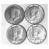 4 Kennedy Half Dollars