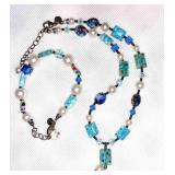 Emily Ray Millefiori Shades of Blue Necklace & Bra