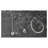 4 Sterling Silver Necklaces, and Misc. Sterling