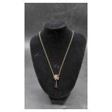 14kt Floral Gemstone QVC necklace, 16"