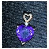 10k Amethyst Heart Pendant
