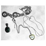 Sterling Silver Bracelate and Chain and Misc