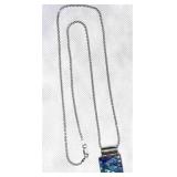 Sterling Steel 925, Squar Pendant and Chain